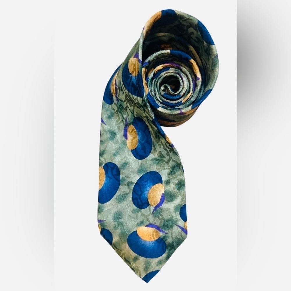 Jones New York Blue and Gold Floral Tie